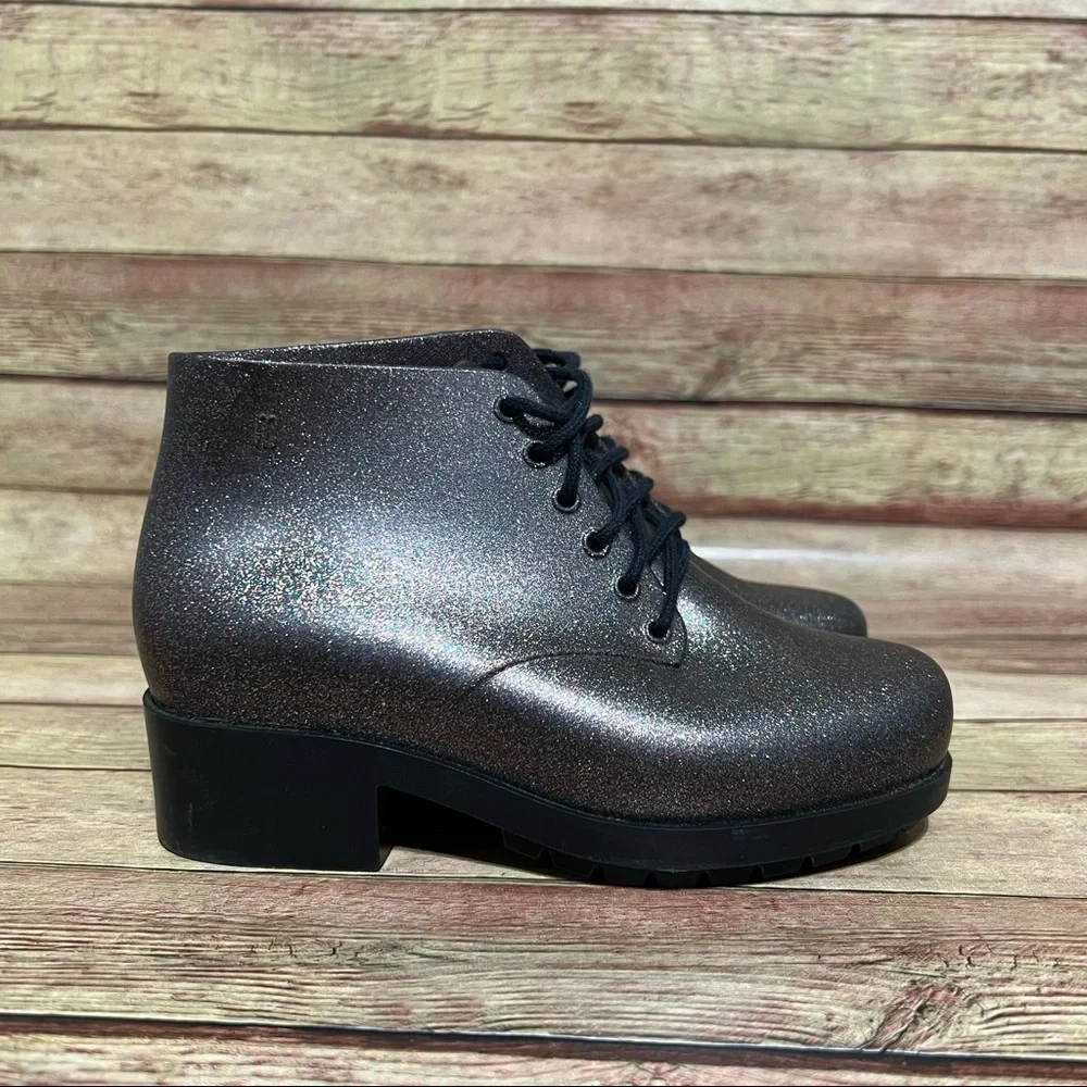 Mel Dream By Melissa Stellar Glitter Short Rubber Boots